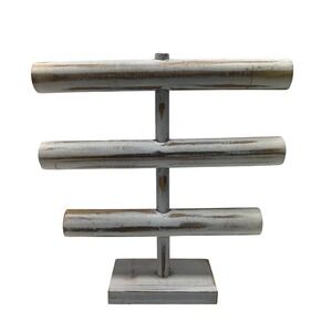 Rustic Wood Bracelet Holder Stand 3 Tiered Display Organizer White Wash